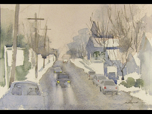 Main Street, Niantic in Winter